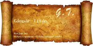 Gáspár Titán névjegykártya